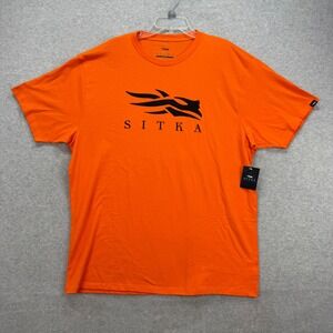 Sitka Gear Icon Tee Mens XXL Blaze Ultra Orange Graphic Short Sleeve T Shirt NEW